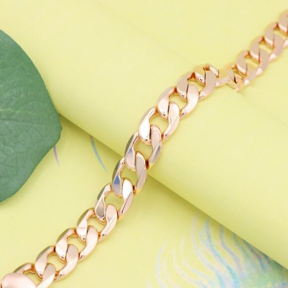 "Bold Rose Gold Chunky Link Bracelet in High-Quality Brass Finish, XPBL1151 - Picture 4 of 12